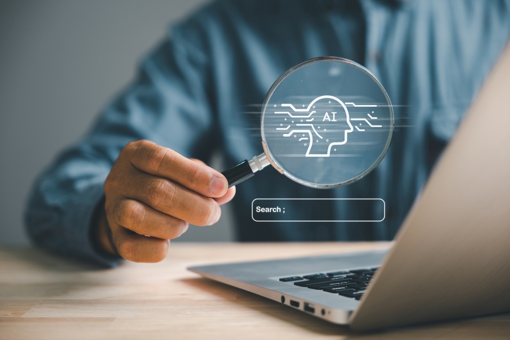 Man using Google AI Mode feature
