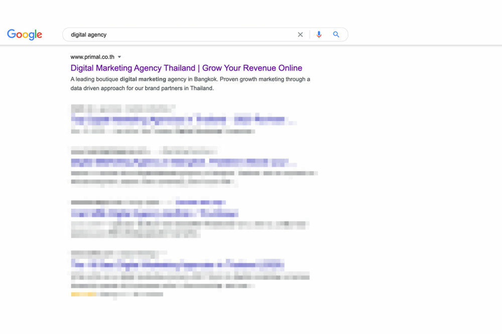 Google SERPs of digital marketing, search result of first rank in digital marketing