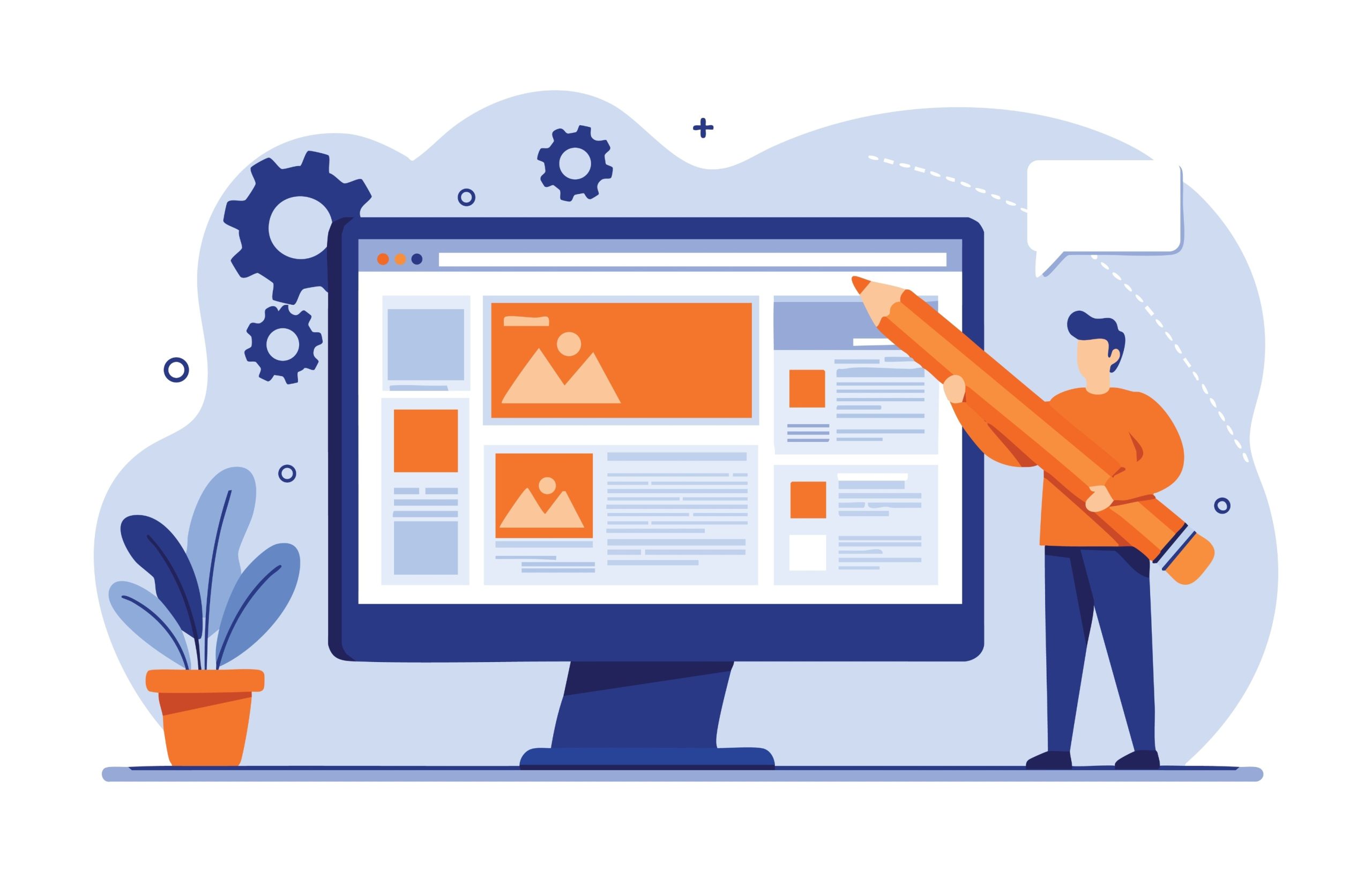 Building a website through a drag-and-drop system without writing code